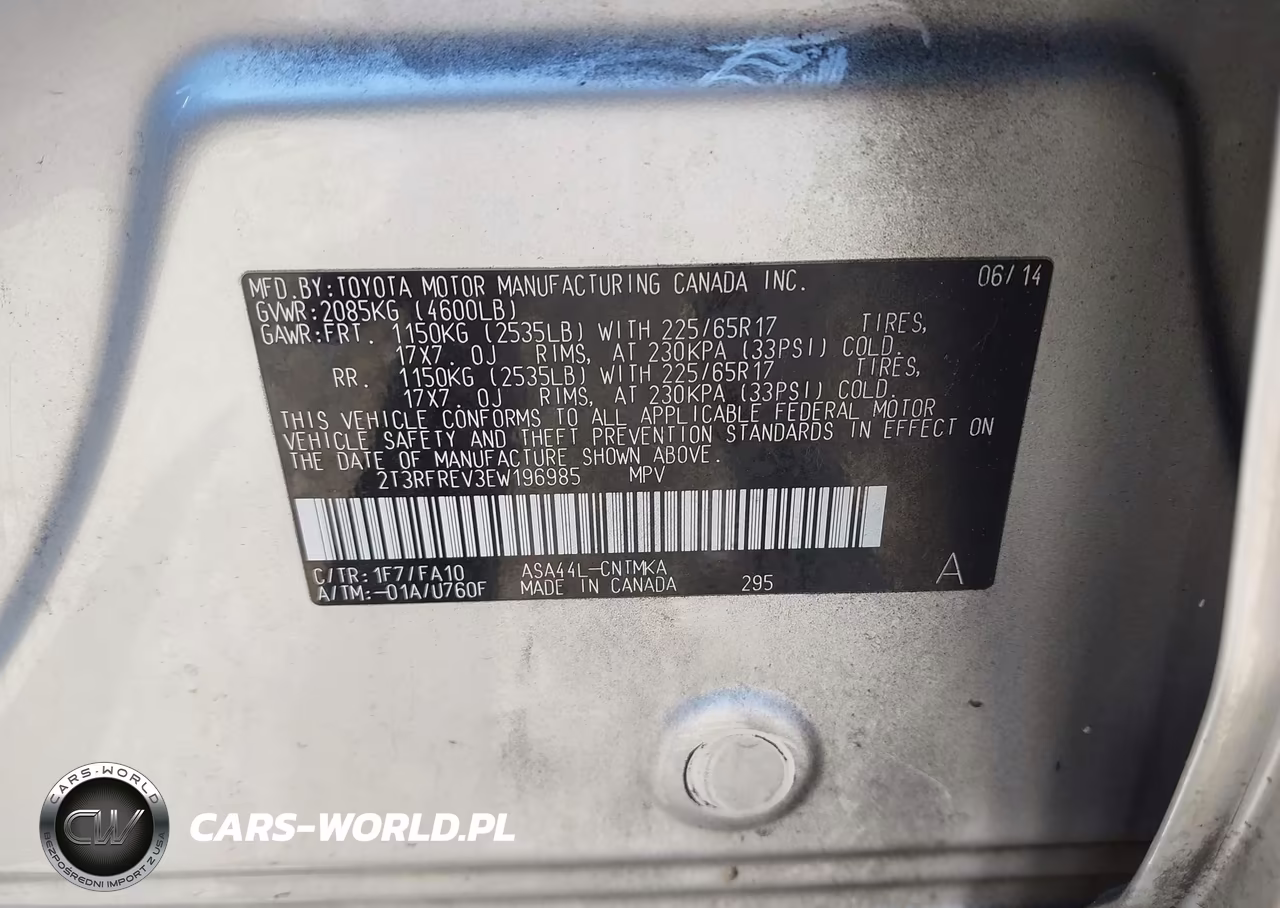 2014 Toyota Rav4 Xle VIN:2T3RFREV3EW196985 - 9