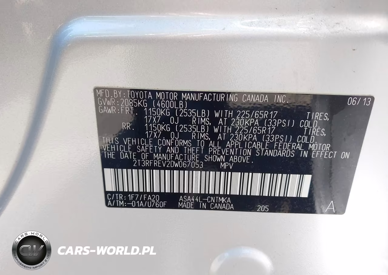 2013 Toyota Rav4 Xle VIN:2T3RFREV2DW067053 - 9