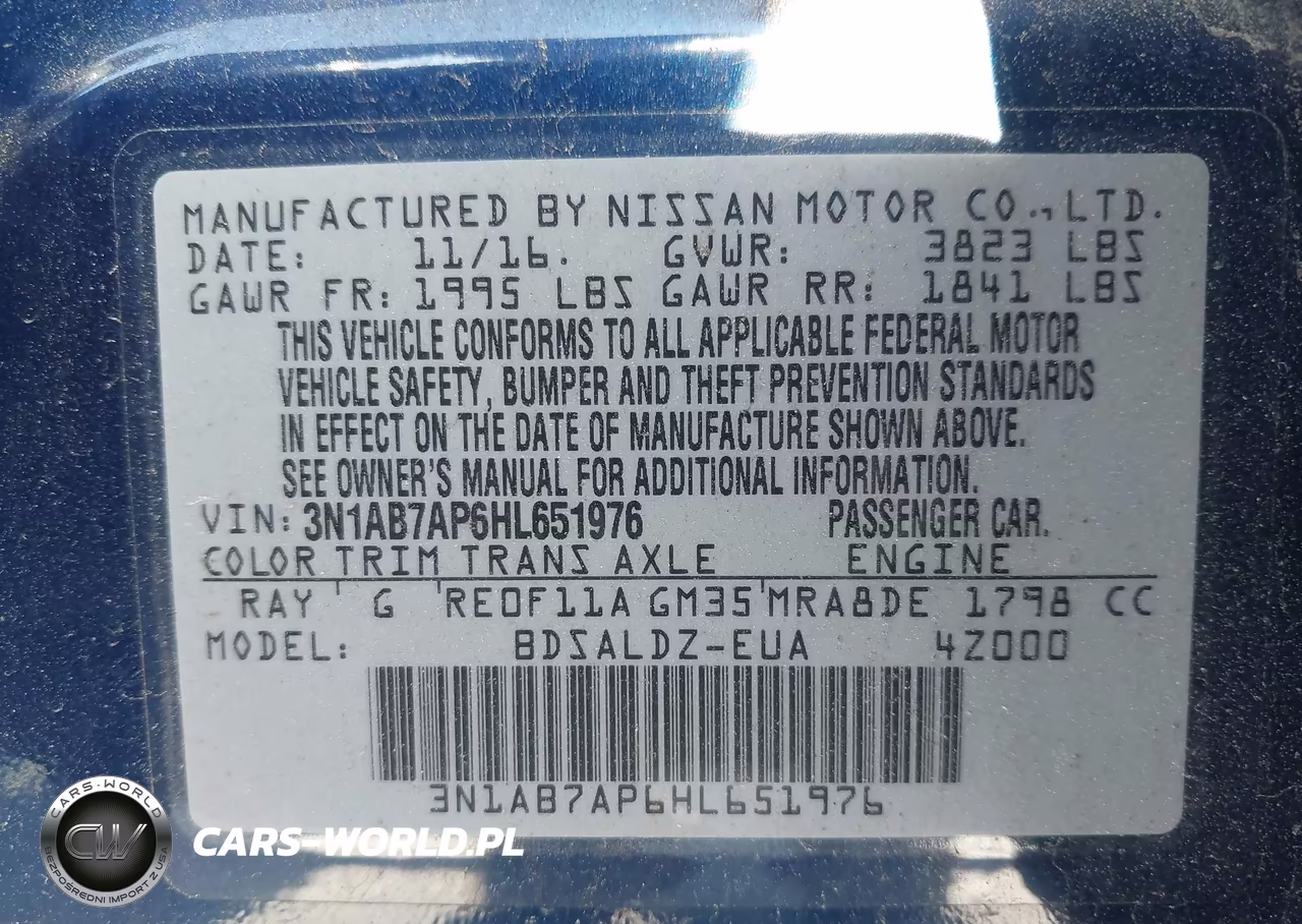 2017 Nissan Sentra Sv VIN:3N1AB7AP6HL651976 - 9