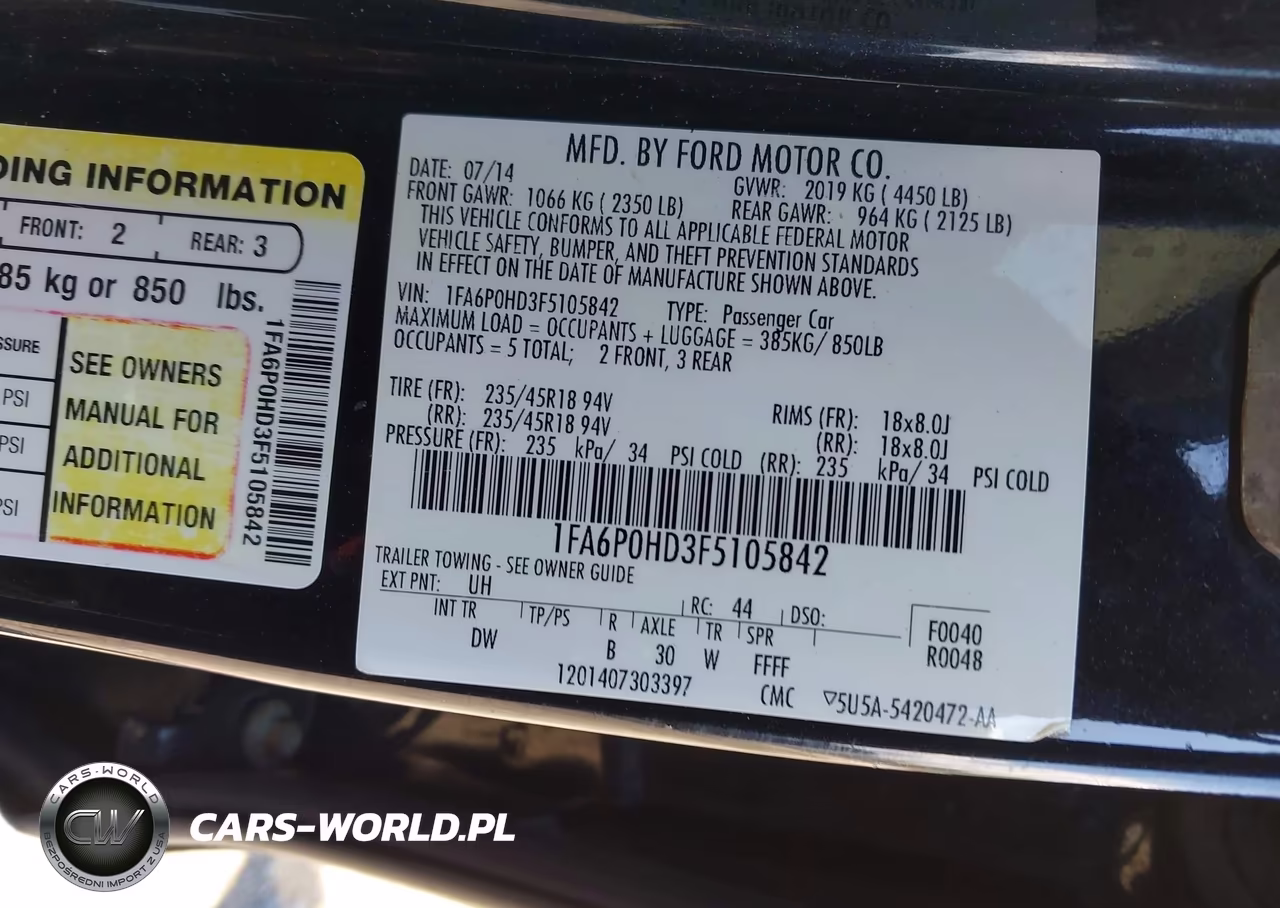 2015 Ford Fusion Se VIN:1FA6P0HD3F5105842 - 9