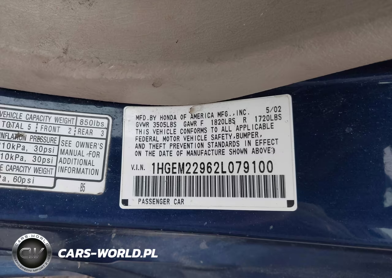 2002 Honda Civic Ex VIN:1HGEM22962L079100 - 9