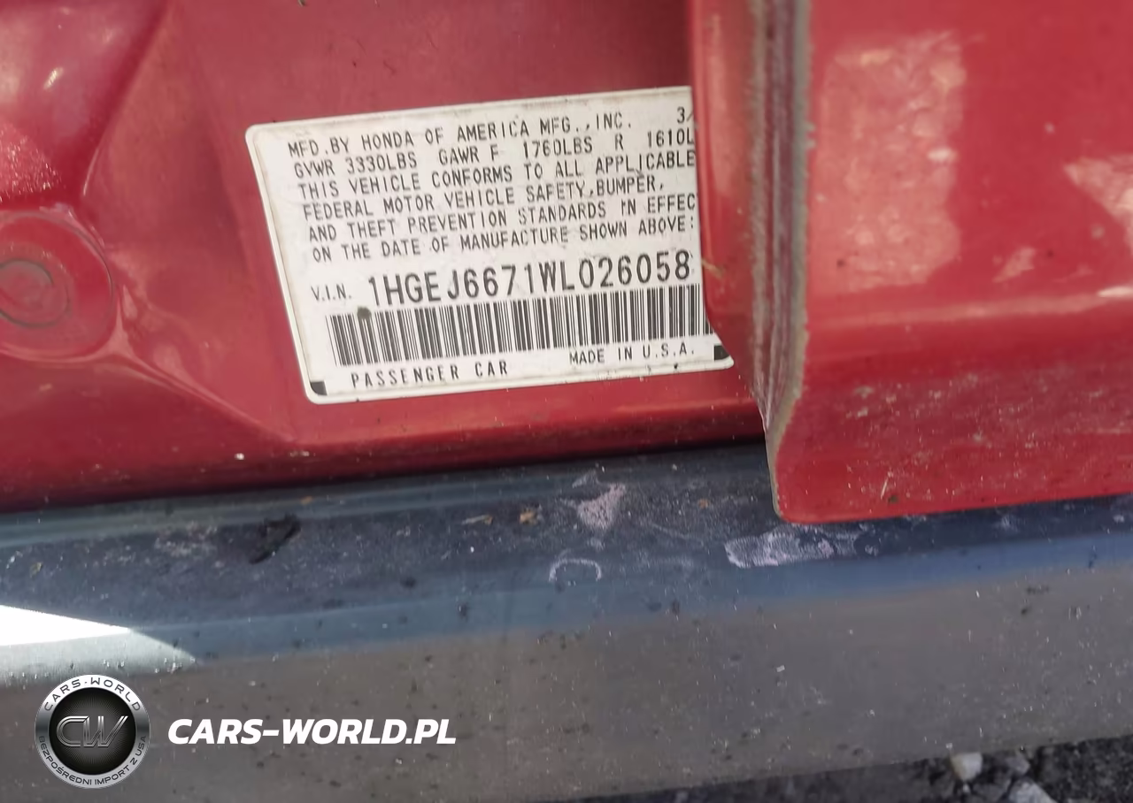 1998 Honda Civic Lx VIN:1HGEJ6671WL026058 - 9
