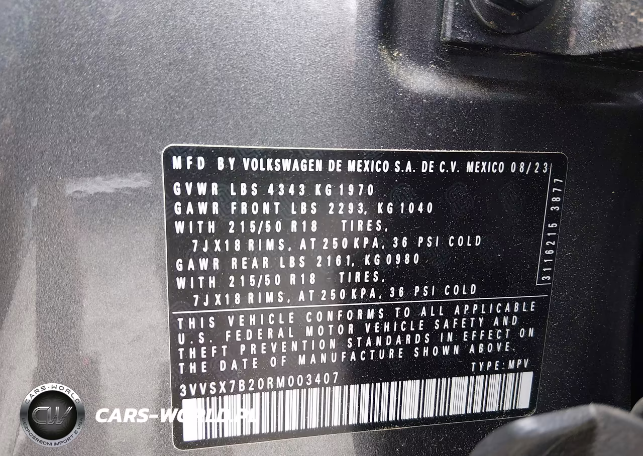 2024 Volkswagen Taos 1.5T Se VIN:3VVSX7B20RM003407 - 9