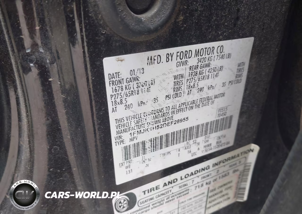 2013 Ford Expedition El Xlt VIN:1FMJK1H52DEF28955 - 9
