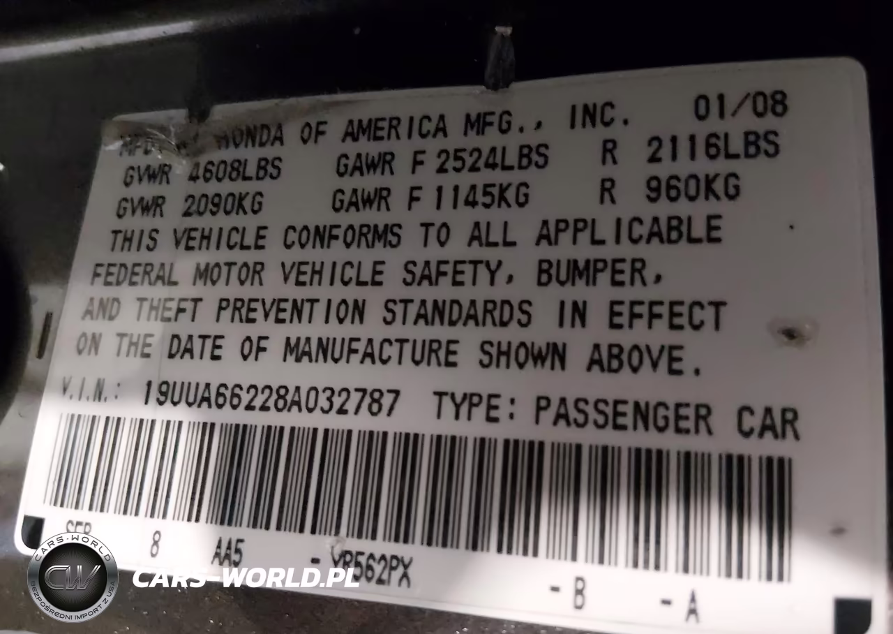 2008 Acura Tl 3.2 VIN:19UUA66228A032787 - 9