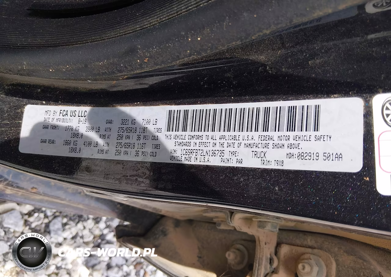 2020 Ram 1500 Big Horn 4X4 6'4 Box VIN:1C6SRFBT2LN136735 - 9