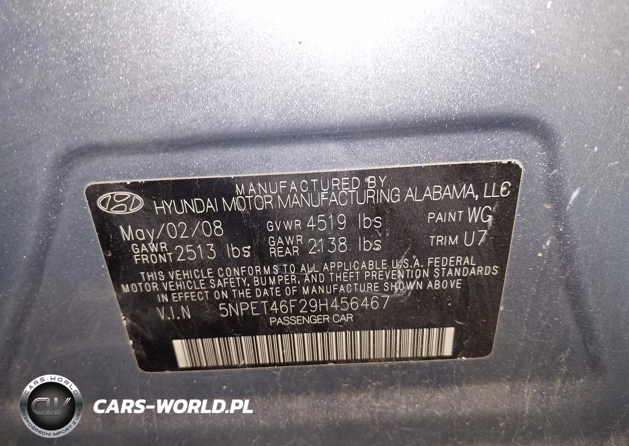 2009 Hyundai Sonata Gls V6 VIN:5NPET46F29H456467 - 9