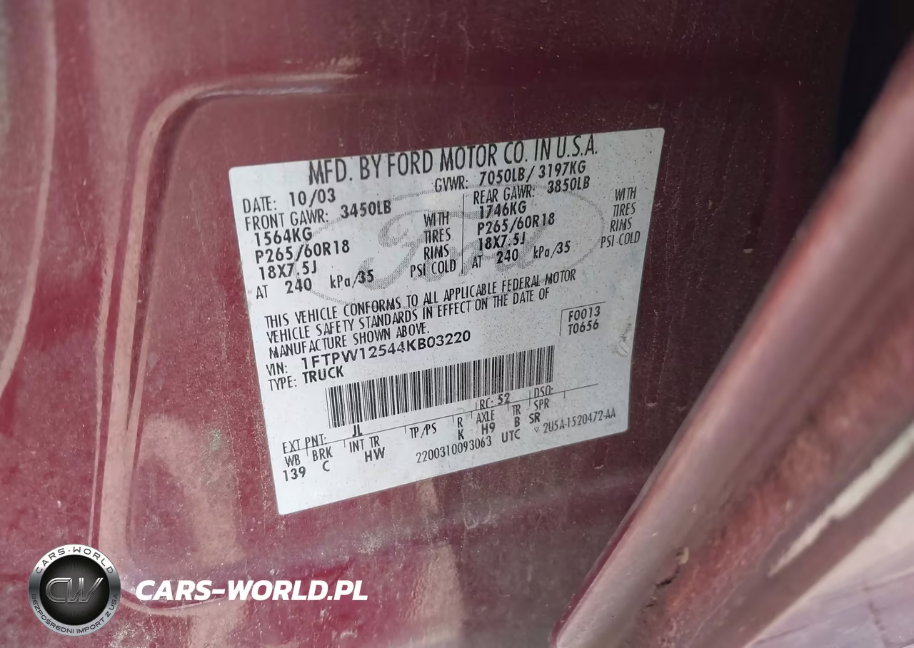 2004 Ford F-150 Lariat-Xlt VIN:1FTPW12544KB03220 - 9