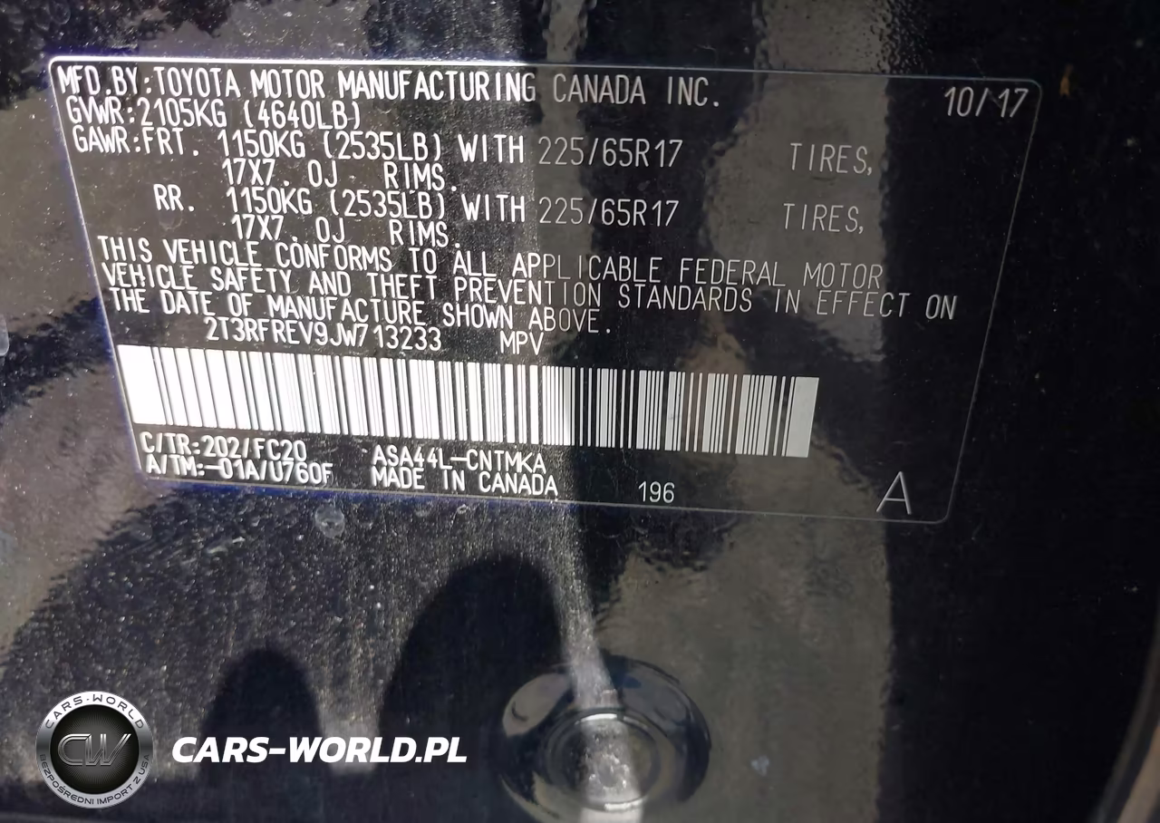2018 Toyota Rav4 Xle VIN:2T3RFREV9JW713233 - 9
