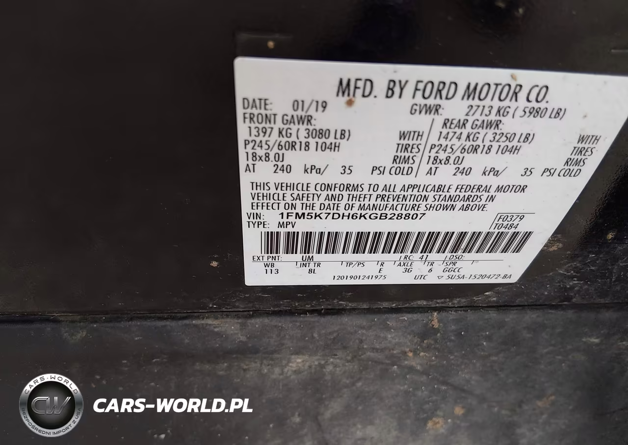 2019 Ford Explorer Xlt VIN:1FM5K7DH6KGB28807 - 9