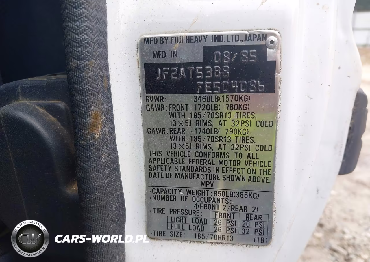 1985 Subaru Brat Gl VIN:JF2AT53B8FE504086 - 9