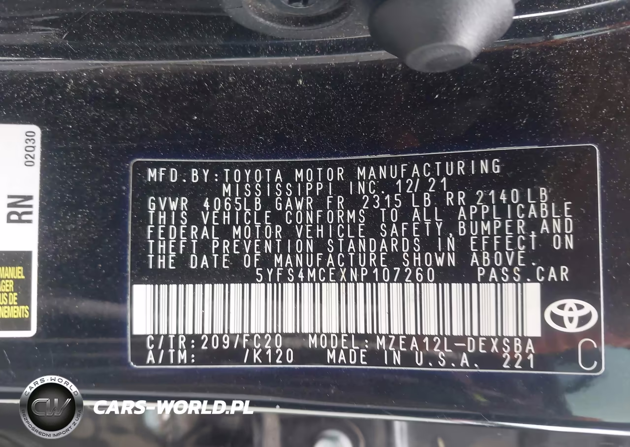 2022 Toyota Corolla Se VIN:5YFS4MCEXNP107260 - 9