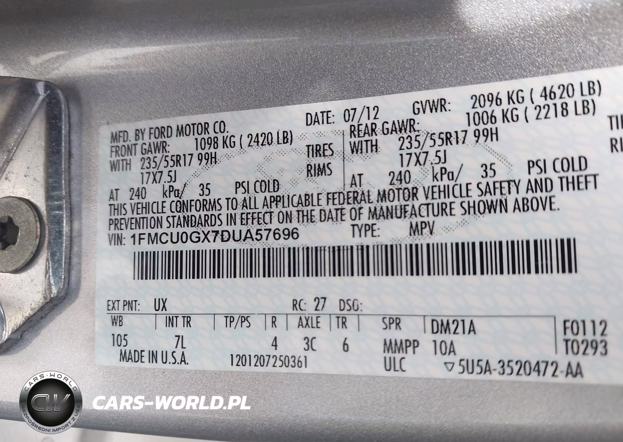 2013 Ford Escape Se VIN:1FMCU0GX7DUA57696 - 9