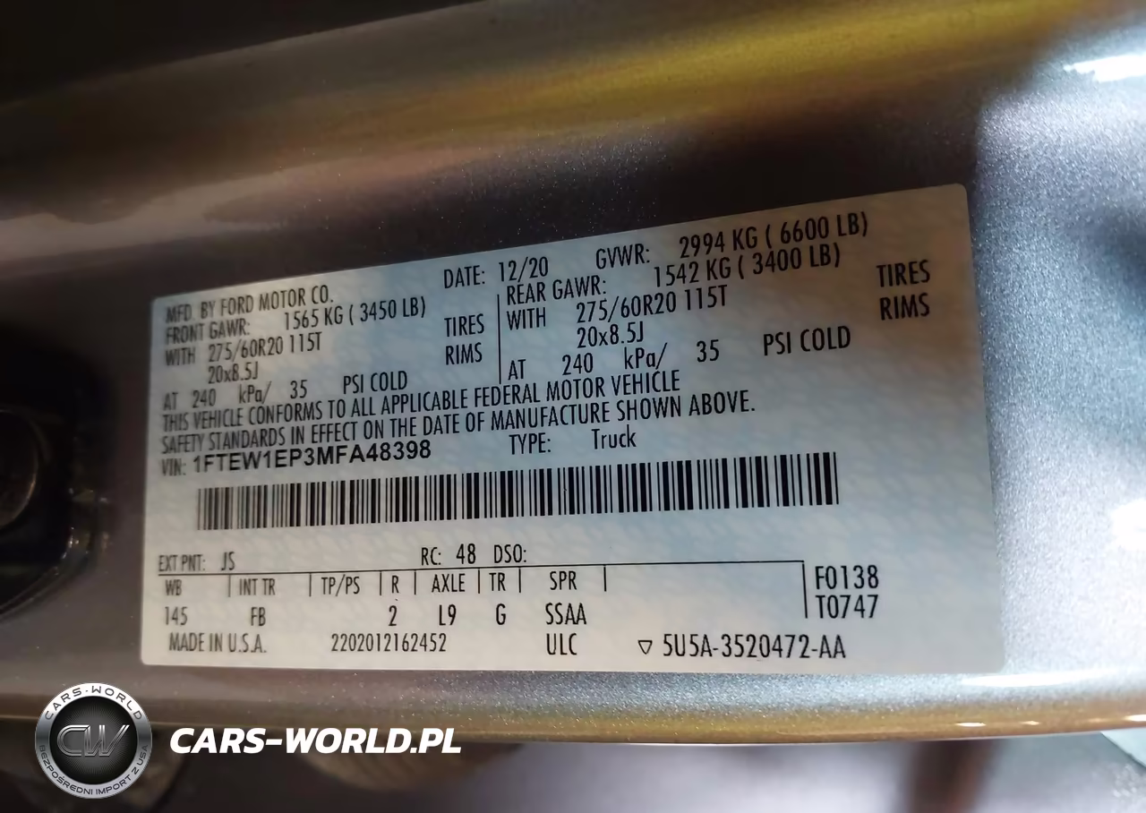 2021 Ford F-150 Lariat-Xl-Xlt VIN:1FTEW1EP3MFA48398 - 9