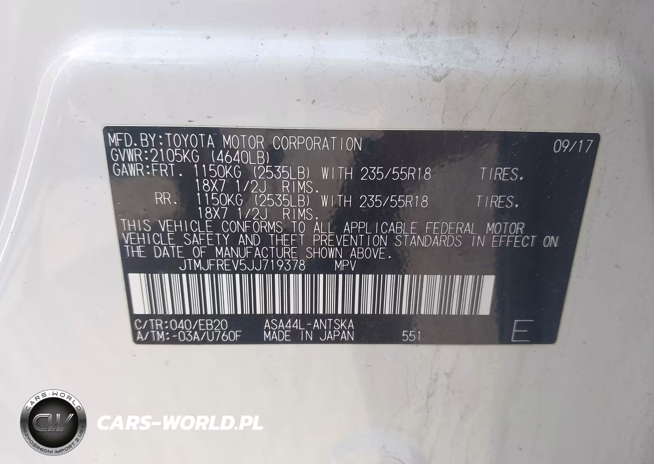 2018 Toyota Rav4 Se VIN:JTMJFREV5JJ719378 - 9