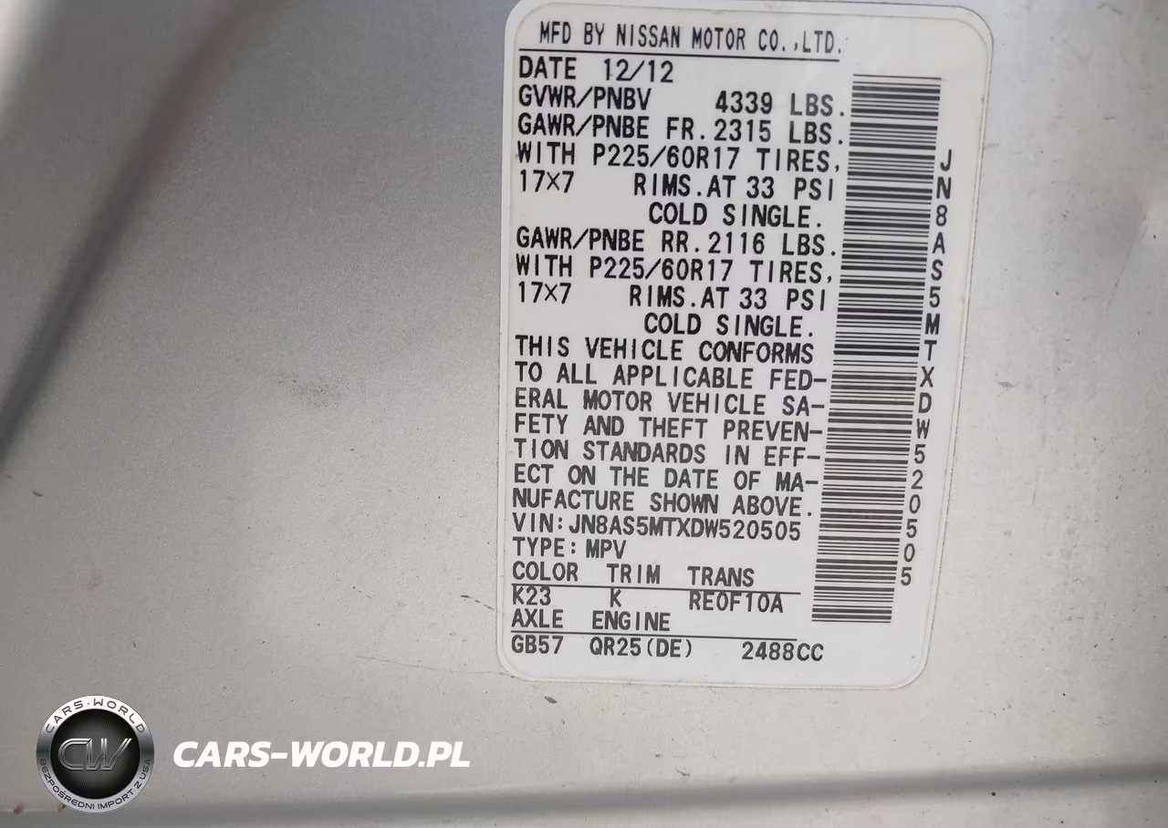 2013 Nissan Rogue Sv VIN:JN8AS5MTXDW520505 - 9