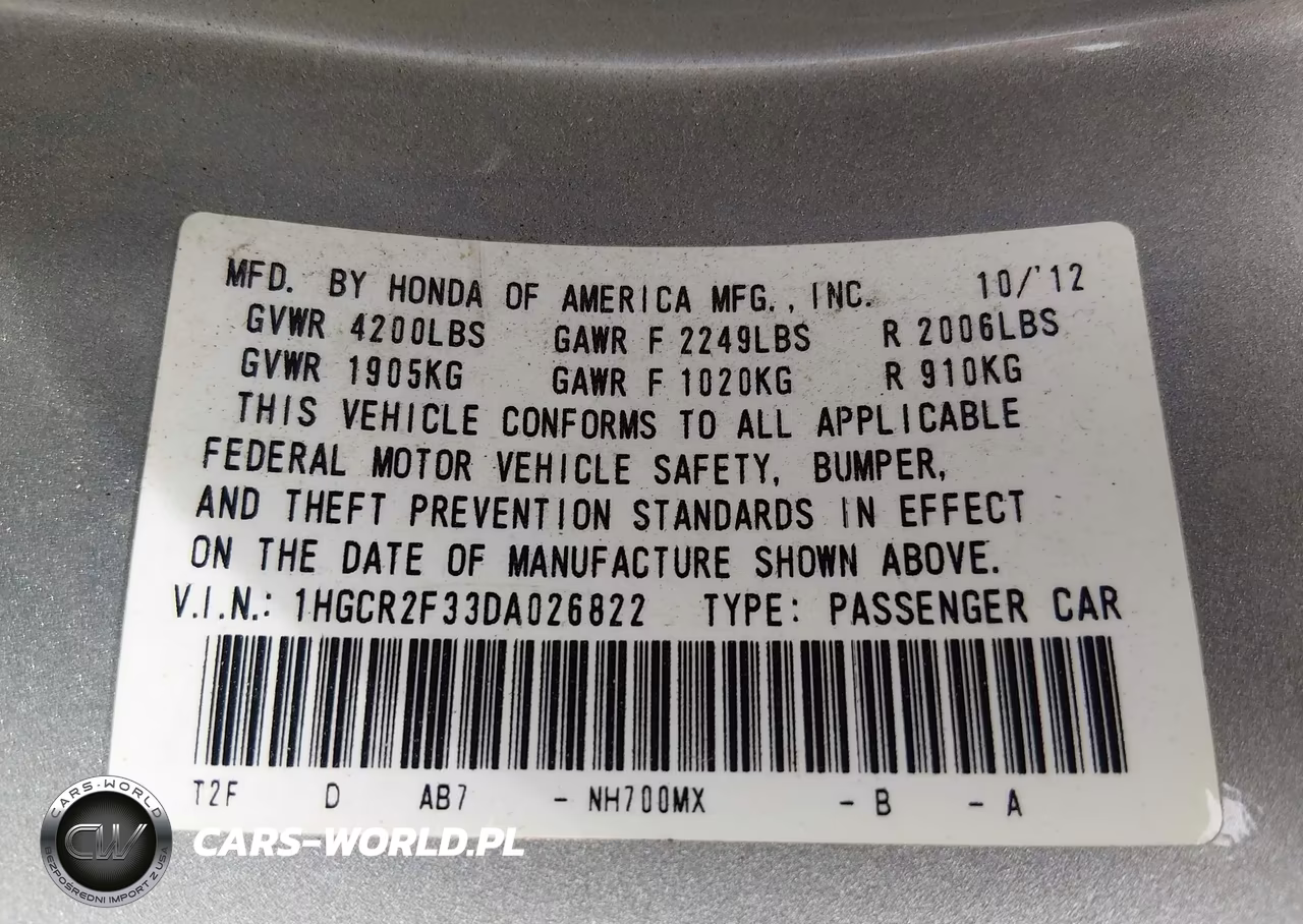 2013 Honda Accord Lx VIN:1HGCR2F33DA026822 - 9