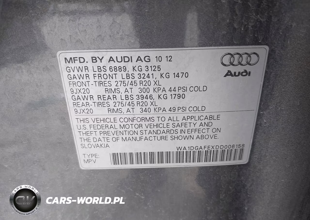 2013 Audi Q7 3.0T S Line Prestige VIN:WA1DGAFEXDD006158 - 9