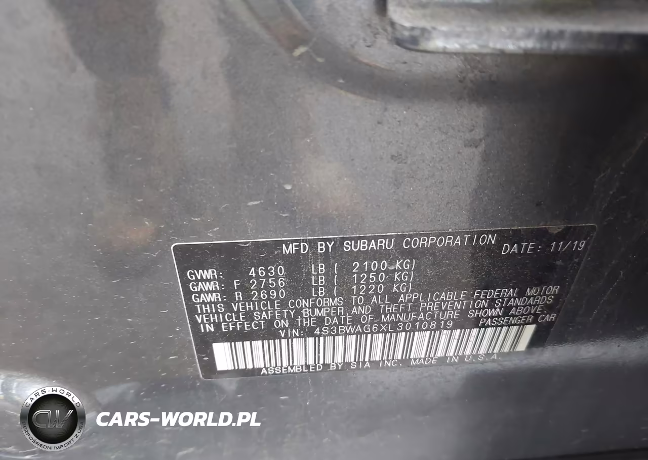 2020 Subaru Legacy Sport VIN:4S3BWAG6XL3010819 - 9