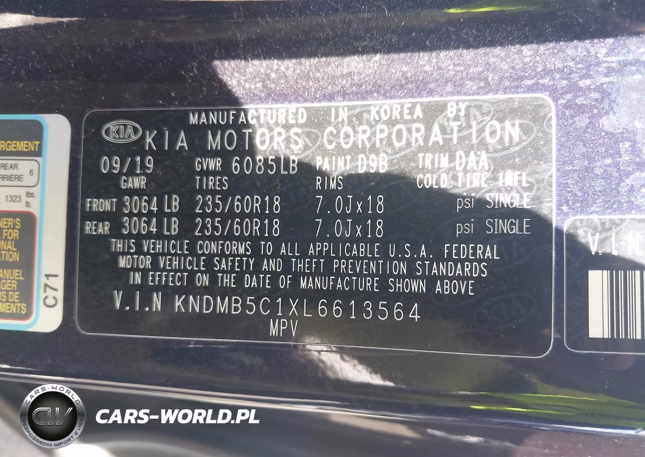2020 Kia Sedona Ex VIN:KNDMB5C1XL6613564 - 9