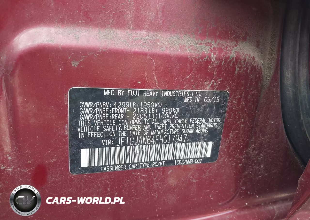 2015 Subaru Impreza 2.0I Limited VIN:JF1GJAN64FH017947 - 9