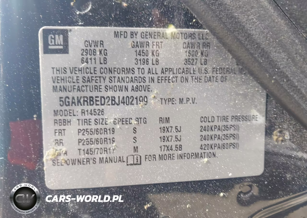 2011 Buick Enclave 1Xl VIN:5GAKRBED2BJ402199 - 8