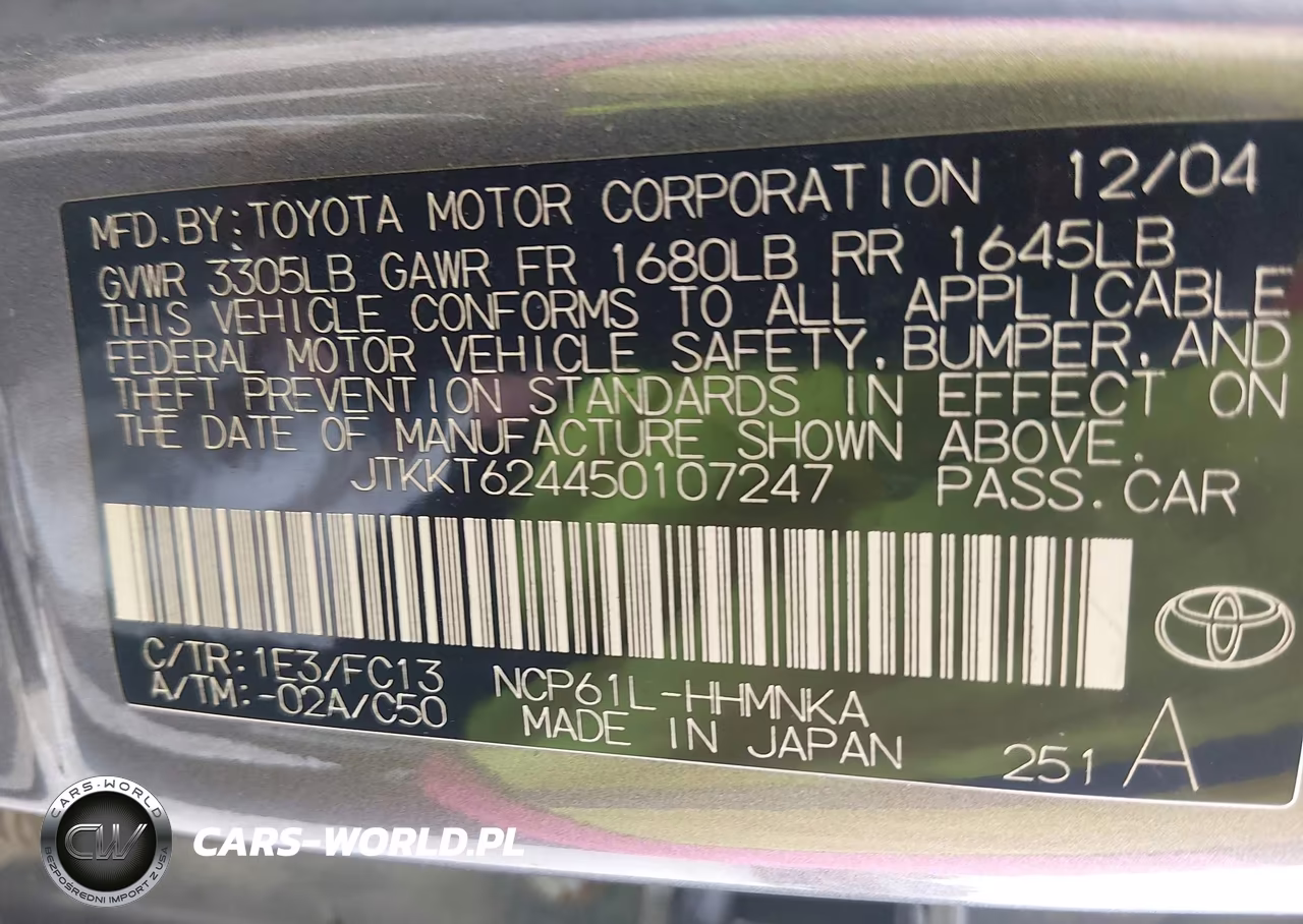 2005 Scion Xa VIN:JTKKT624450107247 - 9