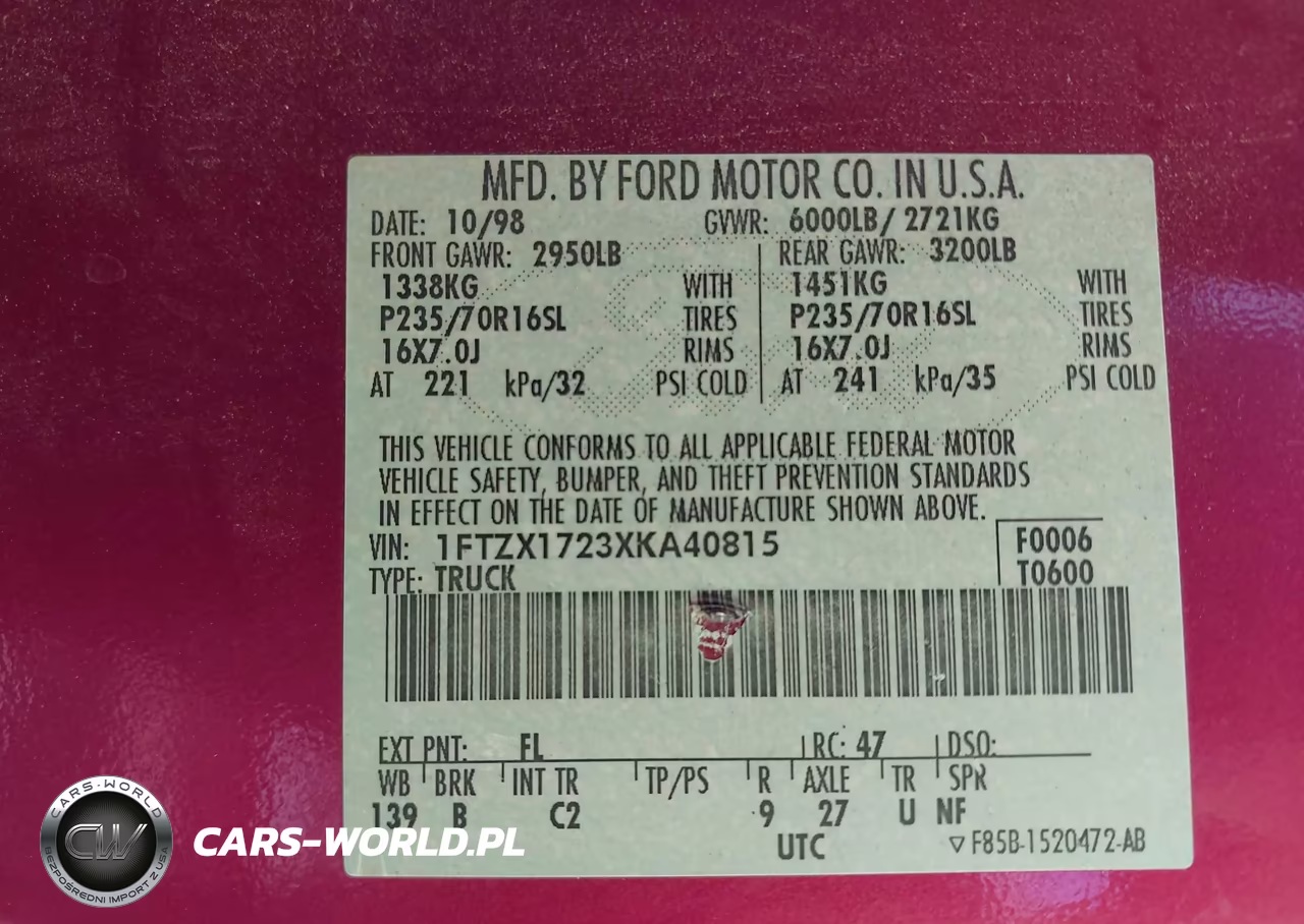 1999 Ford F-150 Work Series-Xl-Xlt VIN:1FTZX1723XKA40815 - 9