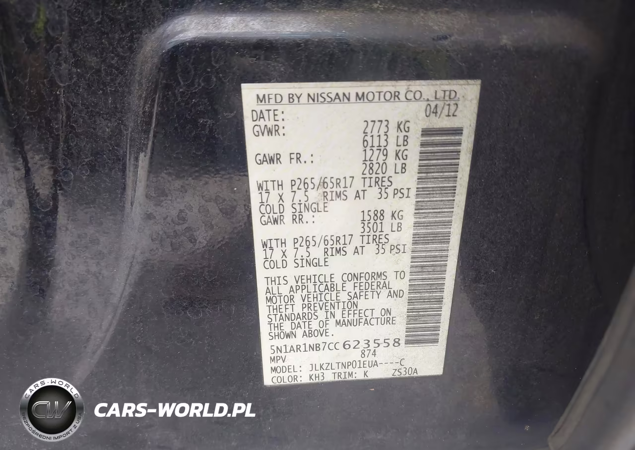 2012 Nissan Pathfinder Sv VIN:5N1AR1NB7CC623558 - 9
