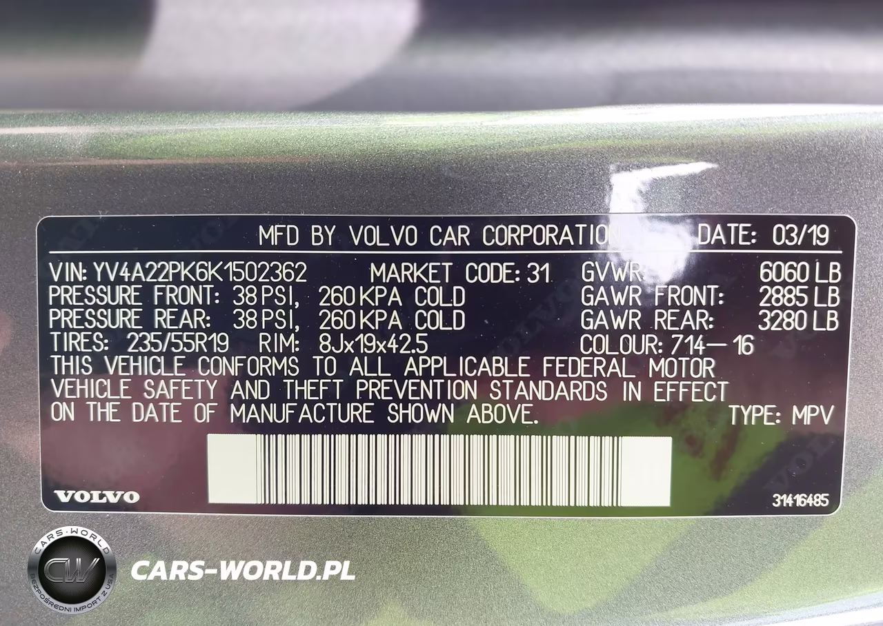 2019 Volvo Xc90 T6 Momentum VIN:YV4A22PK6K1502362 - 9