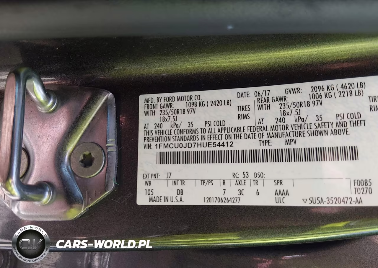 2017 Ford Escape Titanium VIN:1FMCU0JD7HUE54412 - 9