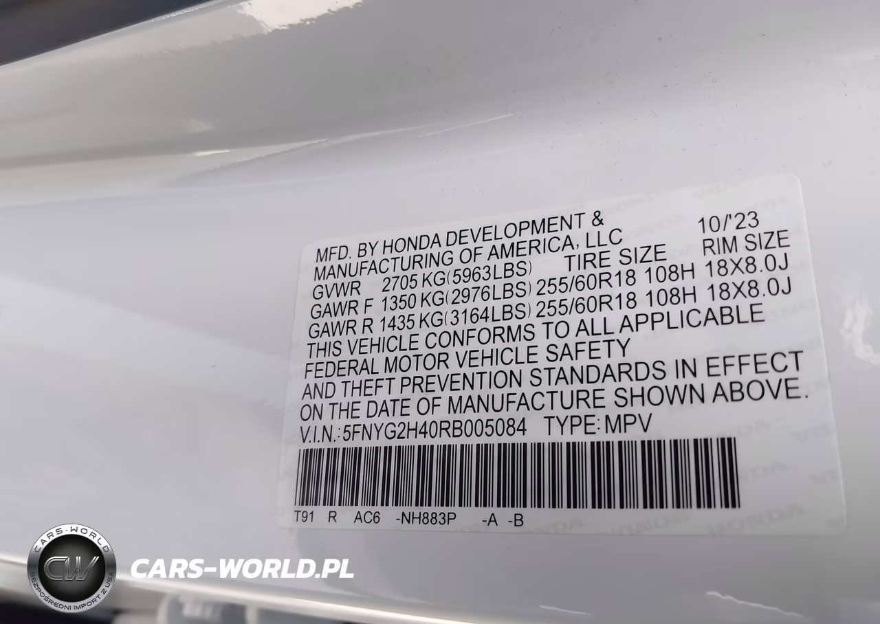 2024 Honda Pilot Ex-L VIN:5FNYG2H40RB005084 - 9