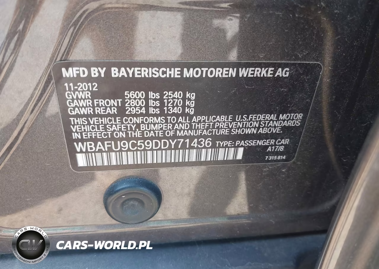 2013 BMW 550I xDrive VIN:WBAFU9C59DDY71436 - 9