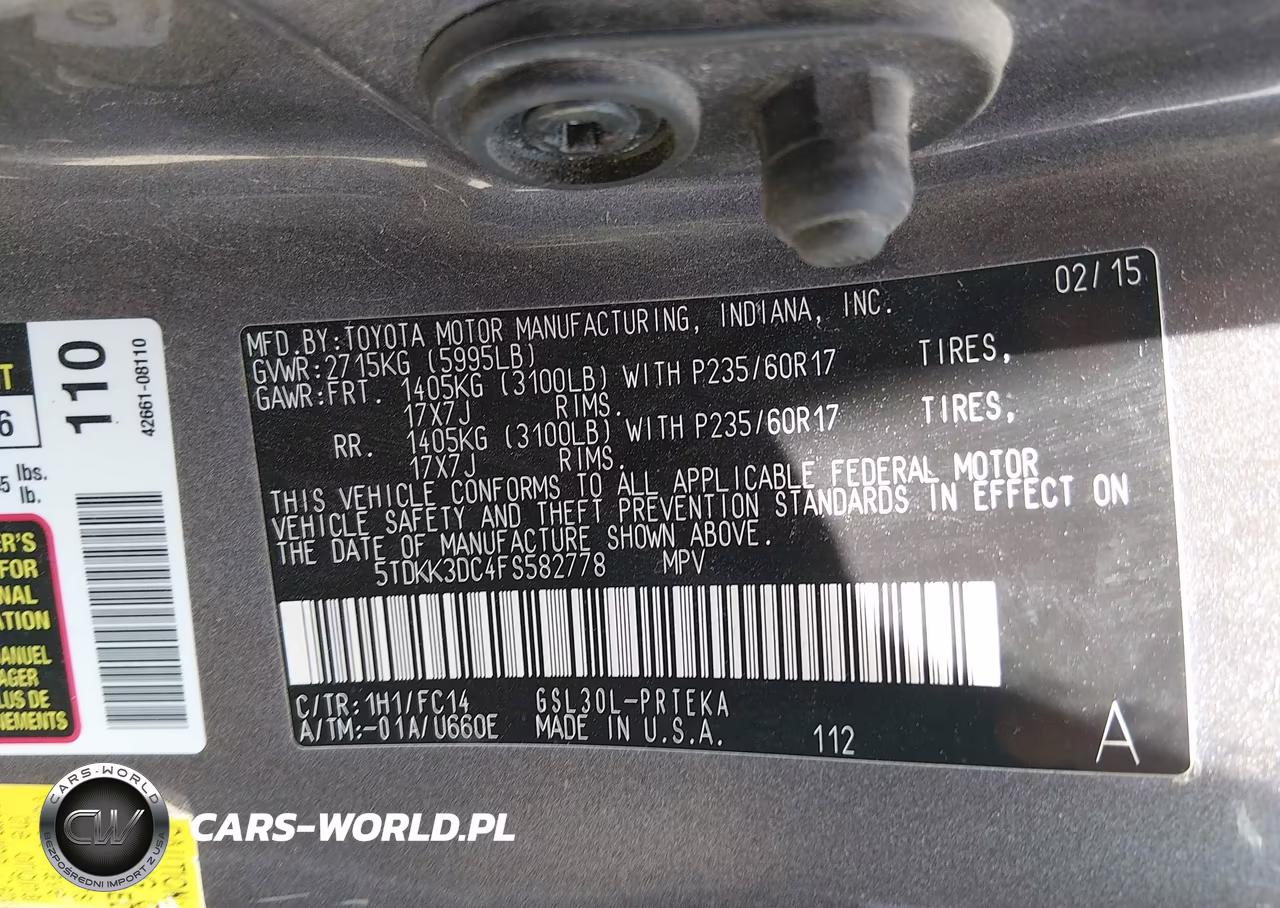 2015 Toyota Sienna Le 8 Passenger VIN:5TDKK3DC4FS582778 - 9