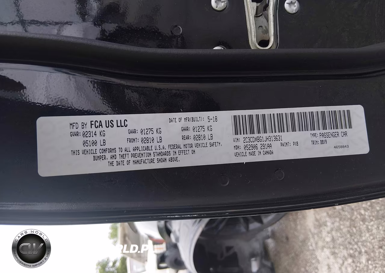 2018 Dodge Charger Sxt Rwd VIN:2C3CDXBG1JH313631 - 9