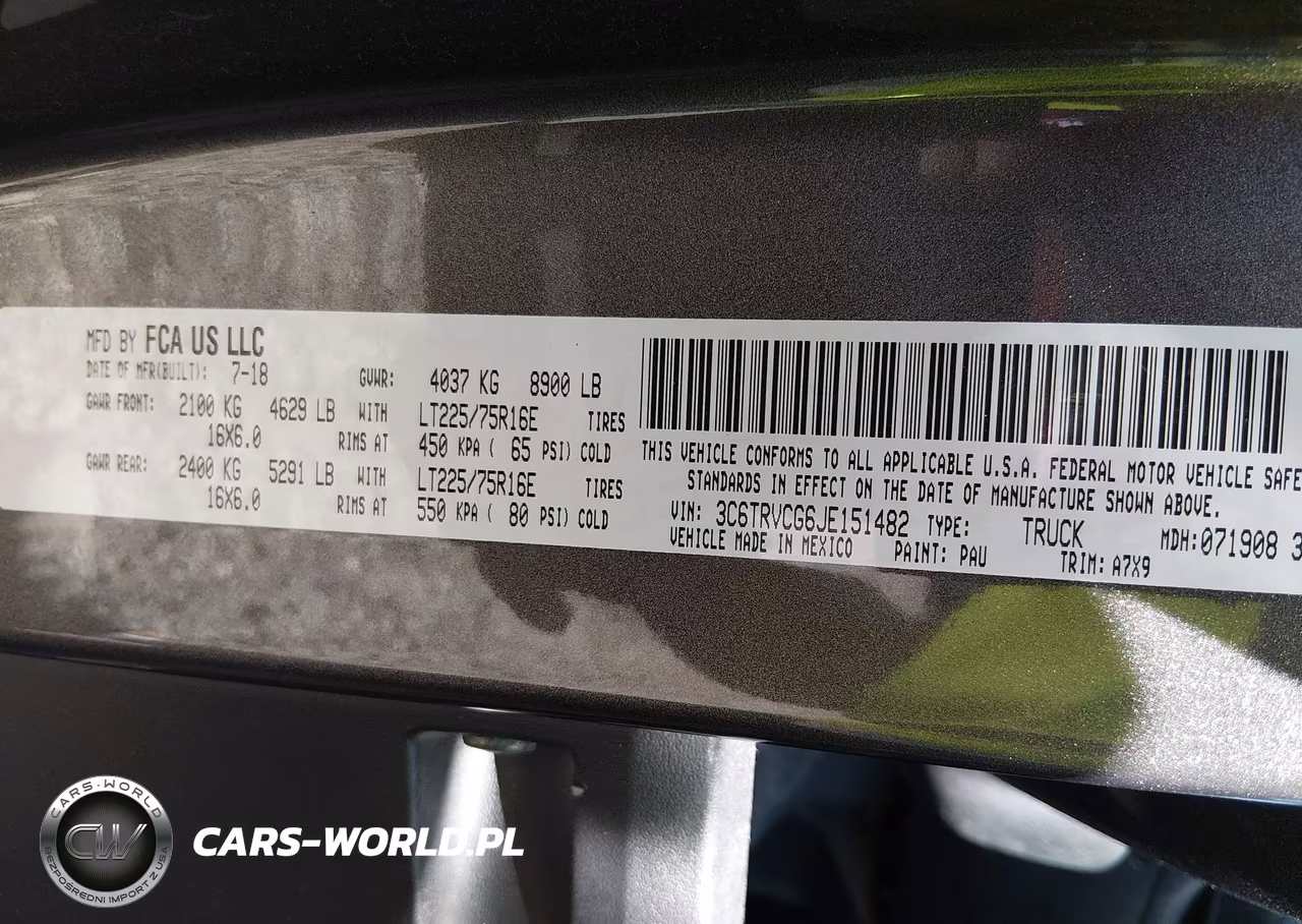 2018 Ram Promaster 2500 High Roof 136 Wb VIN:3C6TRVCG6JE151482 - 9