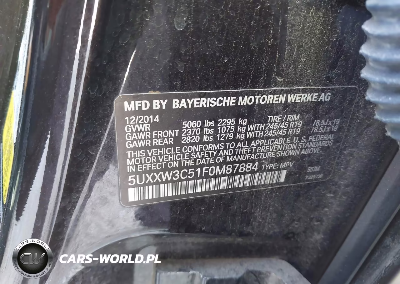 2015 BMW X4 xDrive28I VIN:5UXXW3C51F0M87884 - 9