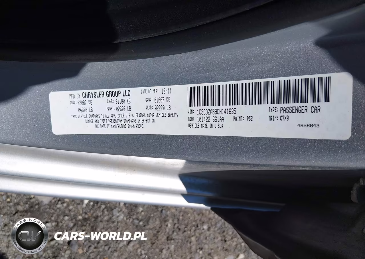 2012 Dodge Avenger Se VIN:1C3CDZAB9CN141635 - 9
