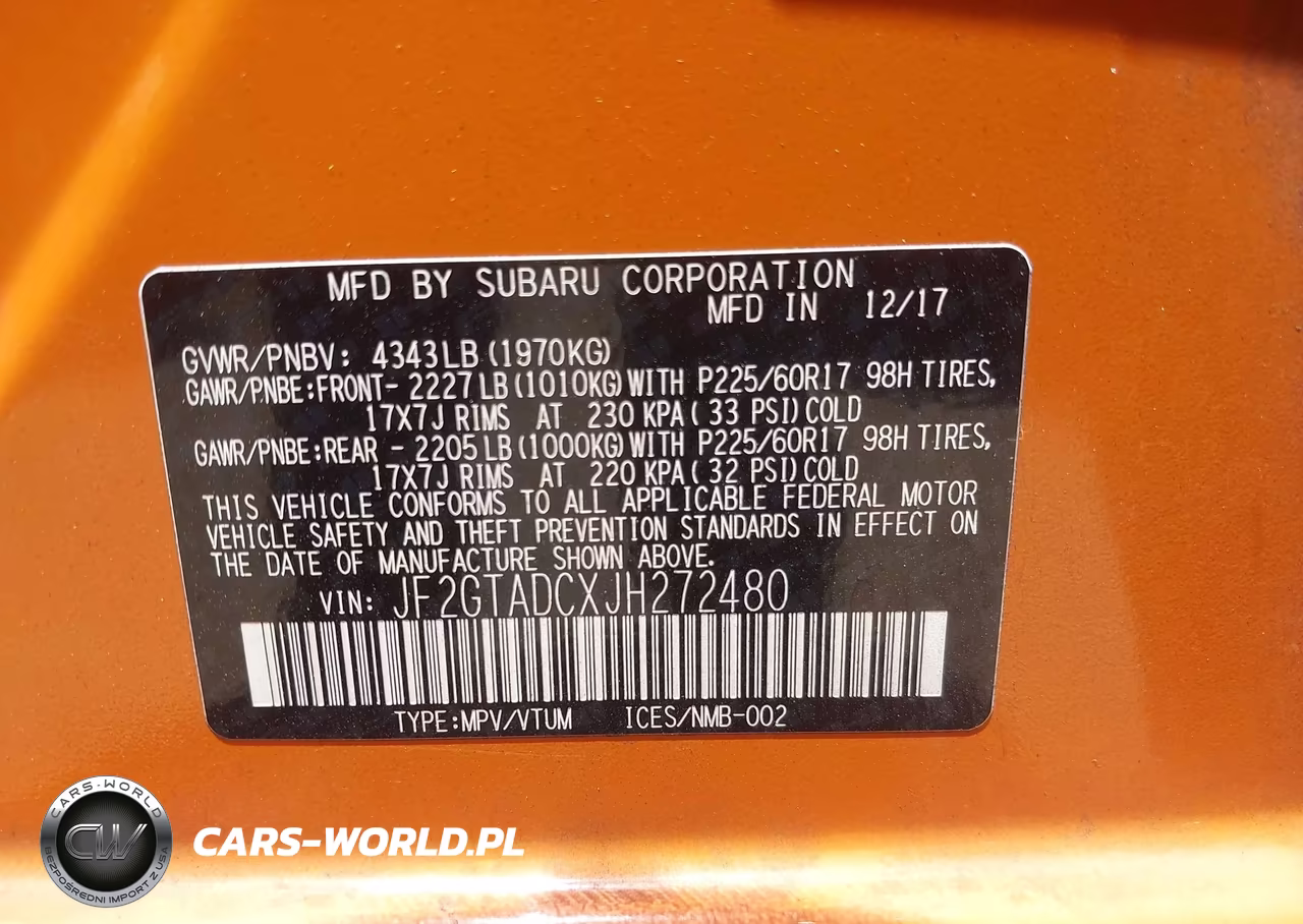 2018 Subaru Crosstrek 2.0I Premium VIN:JF2GTADCXJH272480 - 9