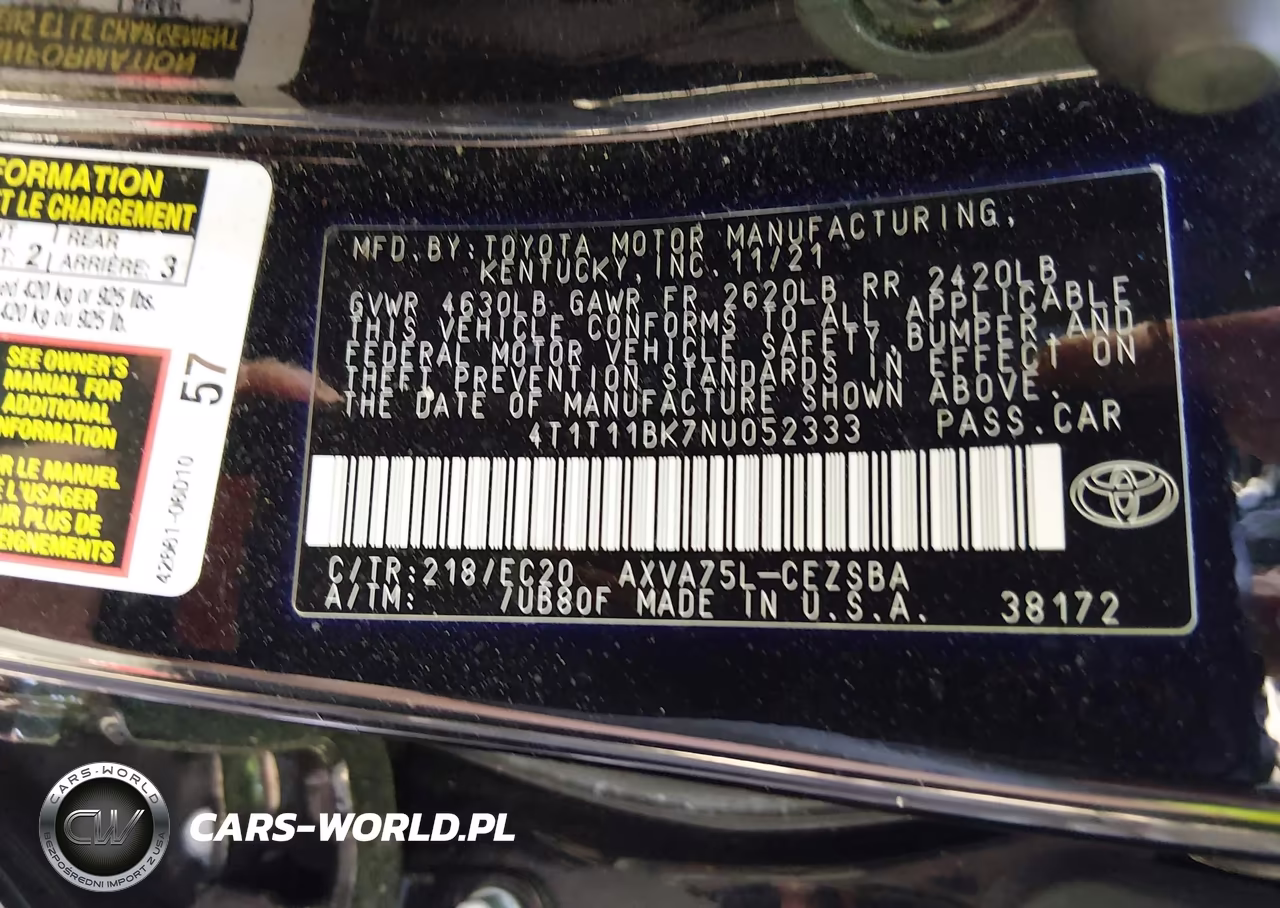 2022 Toyota Camry Se Nightshade Special Awd VIN:4T1T11BK7NU052333 - 9