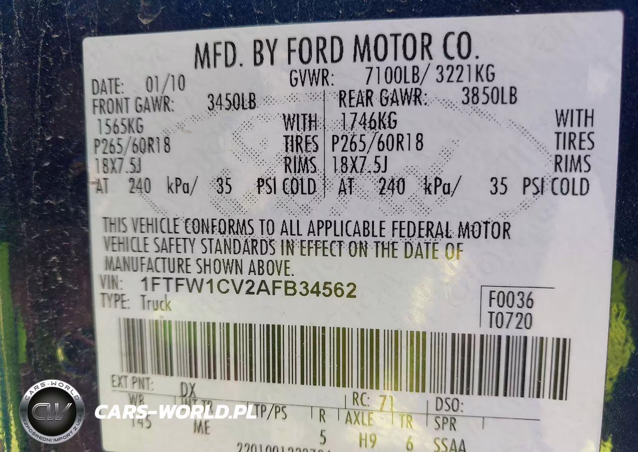 2010 Ford F-150 Fx2 Sport-Harley-Davidson-King Ranch-Lariat-Platinum-Xl-Xlt VIN:1FTFW1CV2AFB34562 - 9