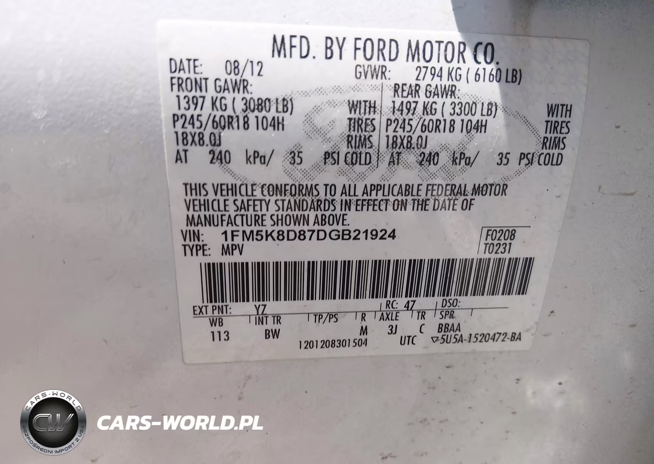 2013 Ford Explorer Xlt VIN:1FM5K8D87DGB21924 - 9