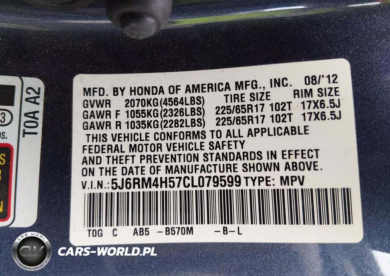 2012 Honda Cr-V Ex VIN:5J6RM4H57CL079599 - 9