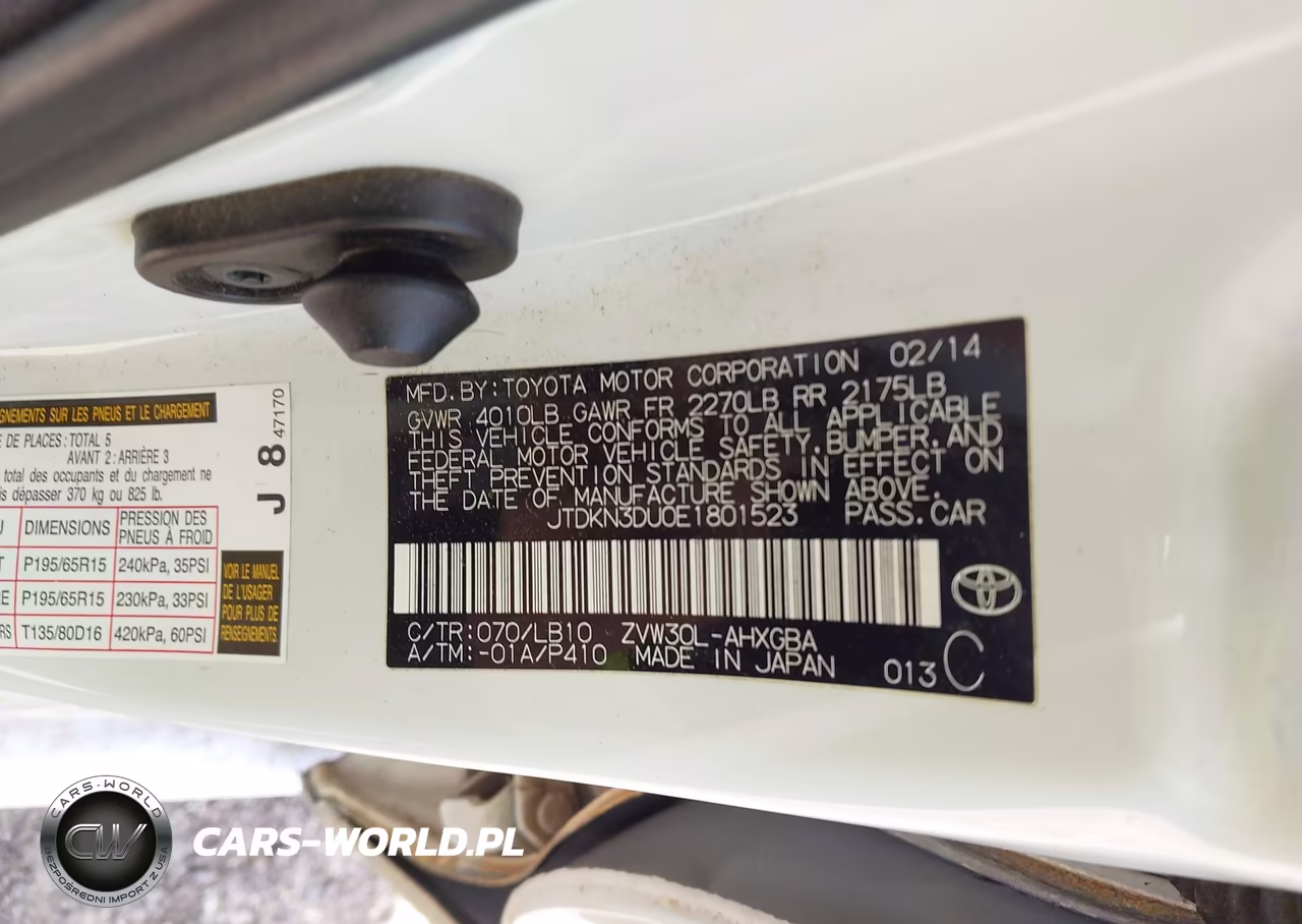 2014 Toyota Prius Four VIN:JTDKN3DU0E1801523 - 9