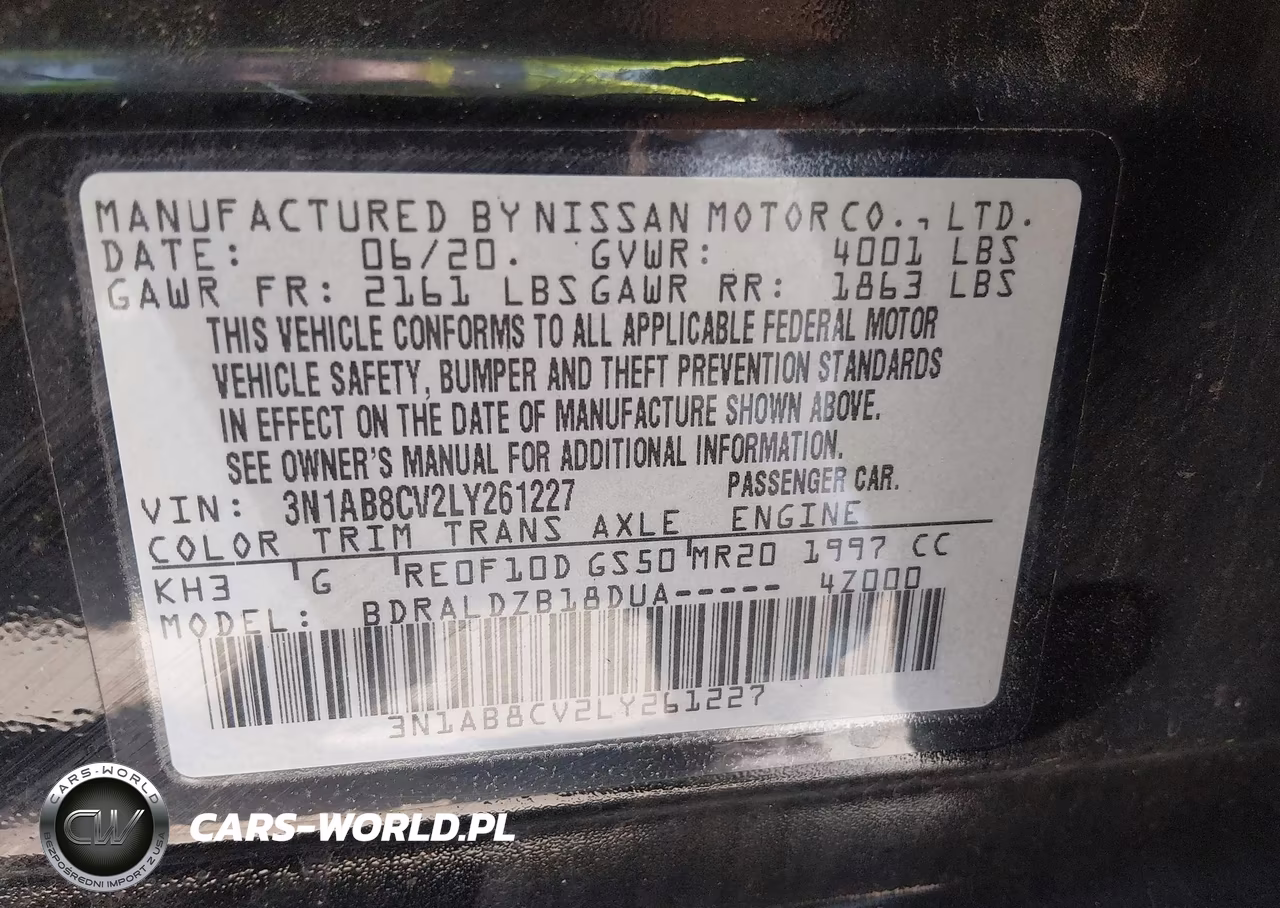 2020 Nissan Sentra Sv Xtronic Cvt VIN:3N1AB8CV2LY261227 - 9