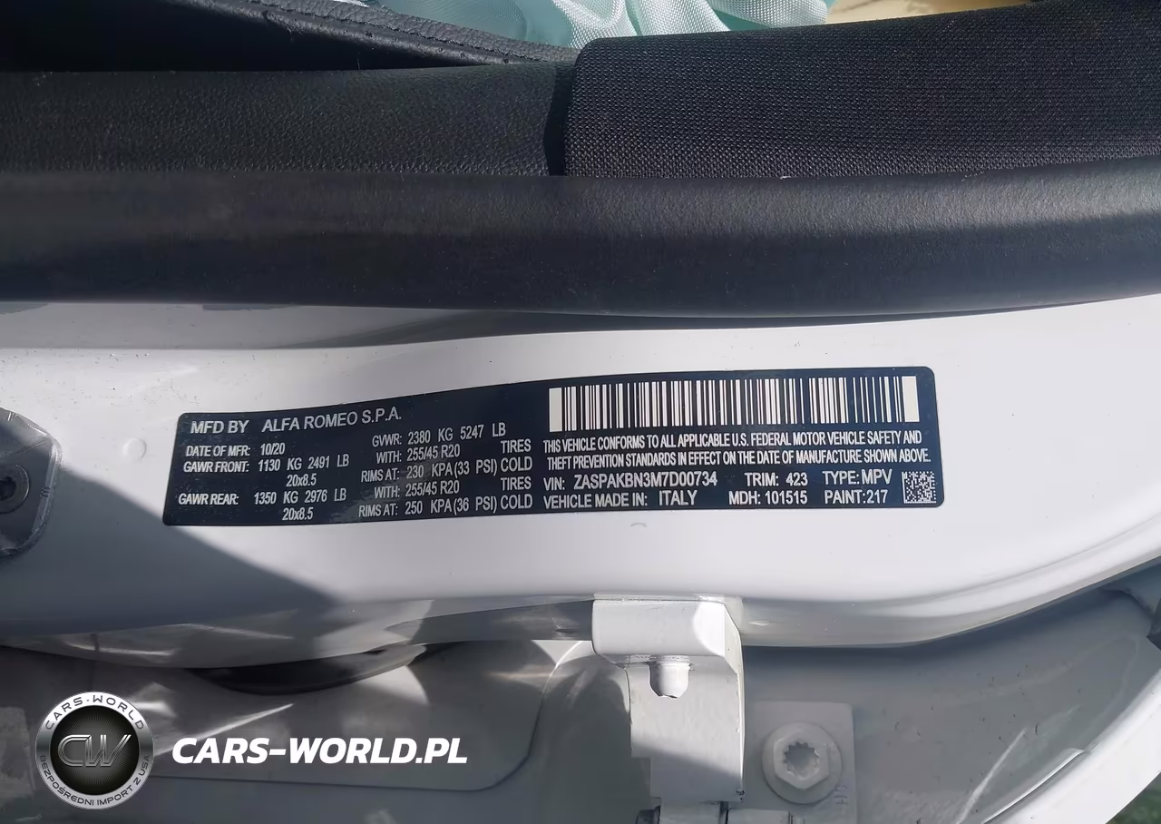 2021 Alfa Romeo Stelvio Ti Sport Awd VIN:ZASPAKBN3M7D00734 - 9