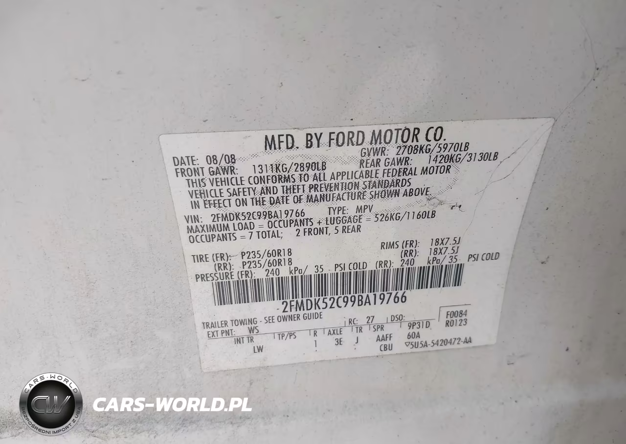 2009 Ford Flex Sel VIN:2FMDK52C99BA19766 - 9