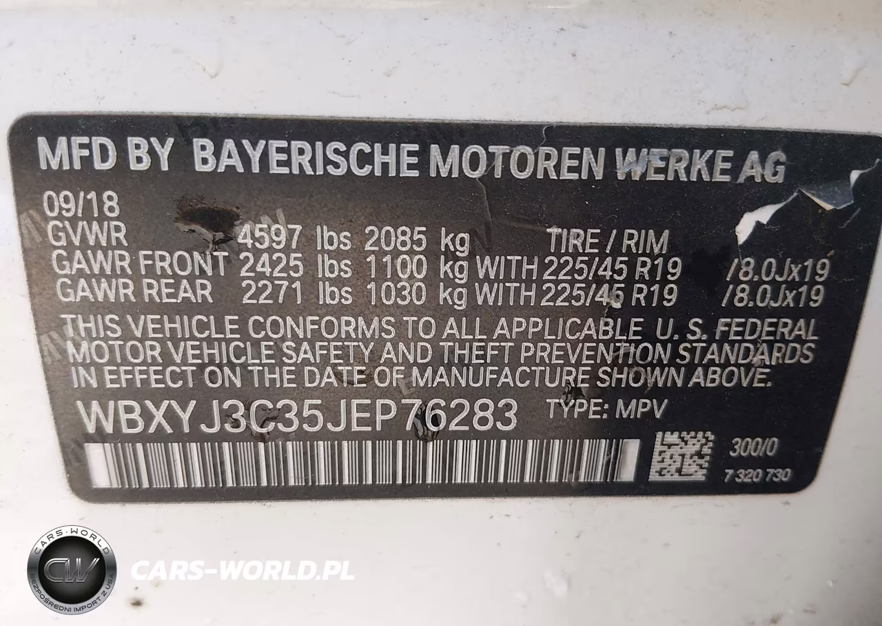 2018 BMW X2 Sdrive28I VIN:WBXYJ3C35JEP76283 - 9