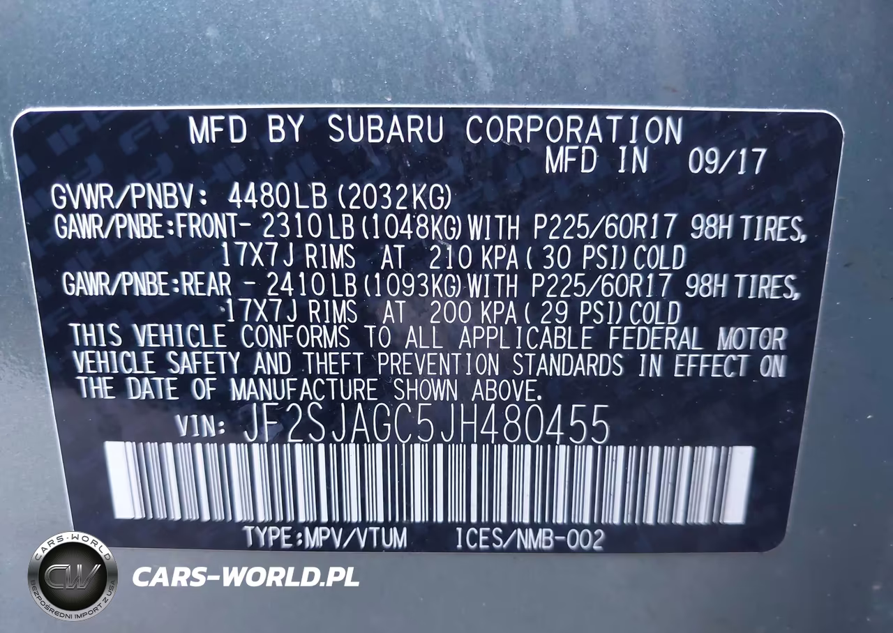 2018 Subaru Forester 2.5I Premium VIN:JF2SJAGC5JH480455 - 9