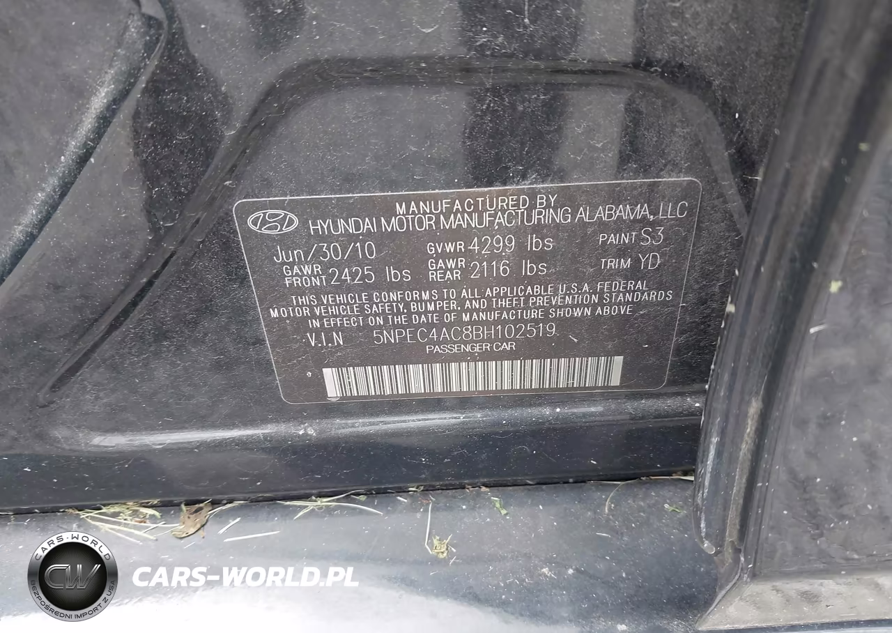 2011 Hyundai Sonata Limited VIN:5NPEC4AC8BH102519 - 9